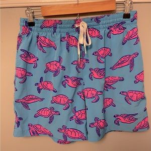 Neon Sea Turtles Swim Trunks